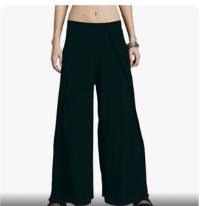 Free People Beach Black Palazzo Wide Leg Knit Pants